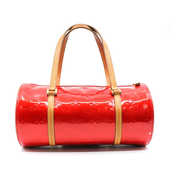 drawstring  petent leather in red  gold hardware - L'UXE LINK