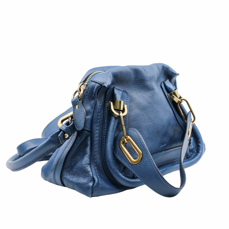 Paraty Shoulder Bag Mini   Leather  Blue ghw