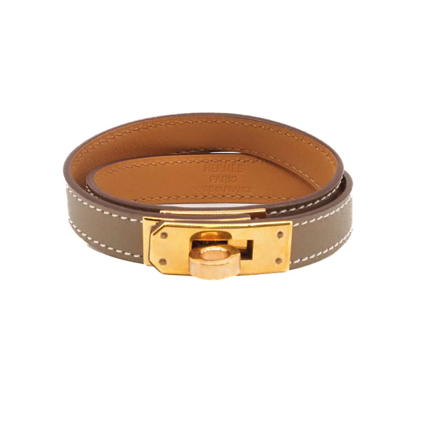 kelly bracelet etoupe ghw double leather - L'UXE LINK