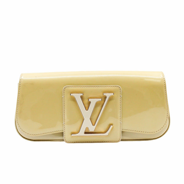 Sobe Grive Ivory Vernis Leather Clutch Bag - L'UXE LINK