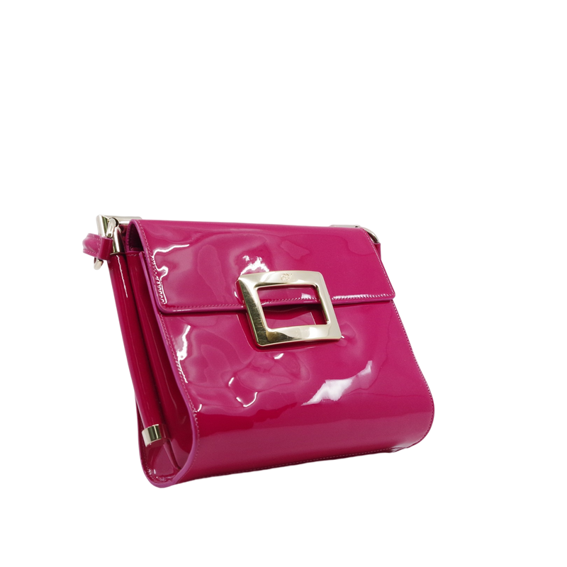 Viv' Carré shoulder bag Small leather Rose Pink - L'UXE LINK