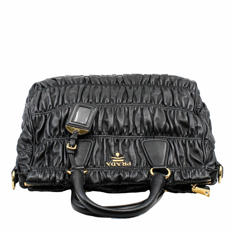 handle bag lamb skin black  ghw - L'UXE LINK