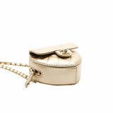 thumbnail mini heart zip chain belt bag in shinning gold lambskin ghw #31 - L'UXE LINK