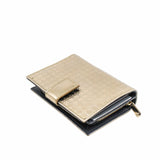 thumbnail zip  compact wallet  gold patent - L'UXE LINK