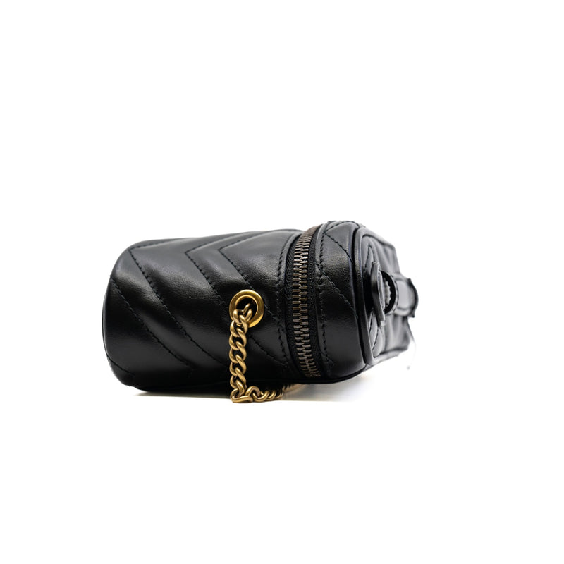 marmont vanity case in leather black ghw - L'UXE LINK