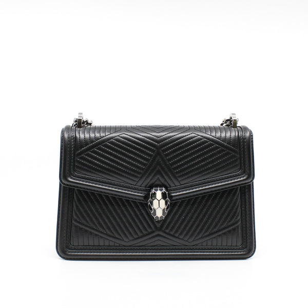 seripenti flap bag black phw - L'UXE LINK