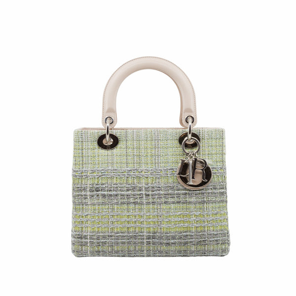 lady dior  Medium Tweed  green  phw - L'UXE LINK