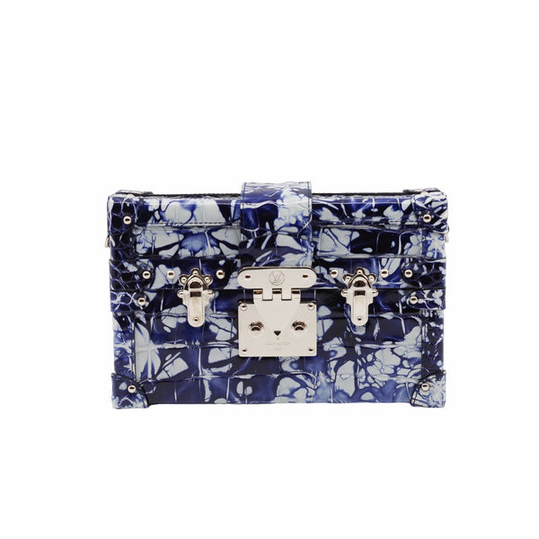 PETITE MALLE CROCODILE blue and white PHW - L'UXE LINK