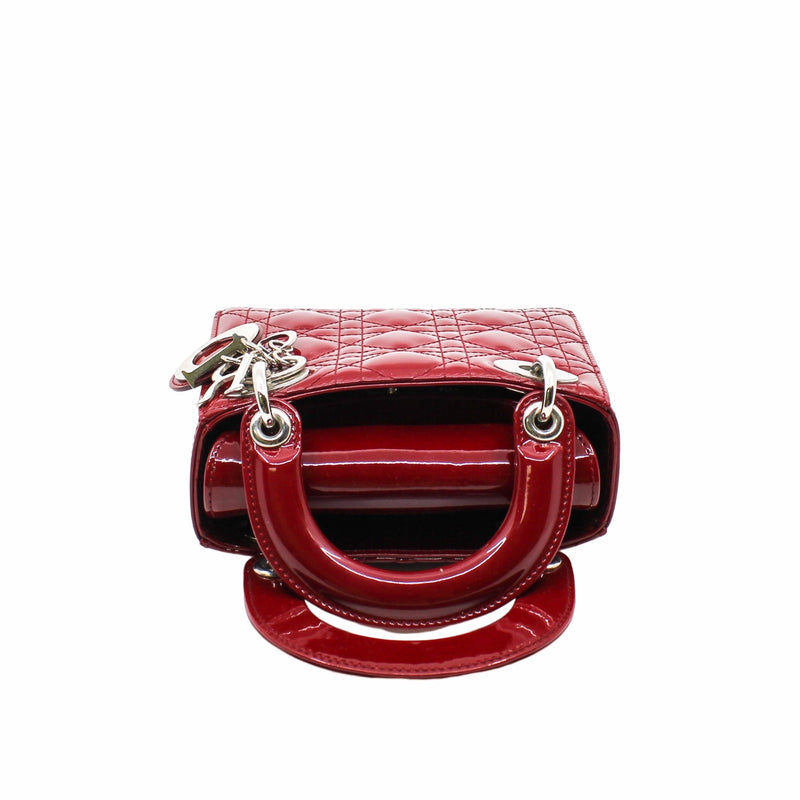 lady dior mini red patent phw