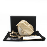 thumbnail mini heart zip chain belt bag in shinning gold lambskin ghw #31 - L'UXE LINK