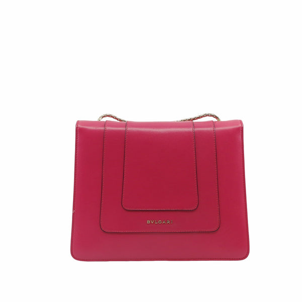 Serpenti Forever Square Shoulder Bag Leather pink - L'UXE LINK