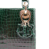 thumbnail mini lady aligator green phw with crystal - L'UXE LINK