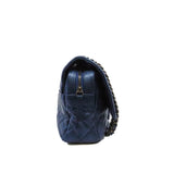 thumbnail flap bag in blue caviar skin