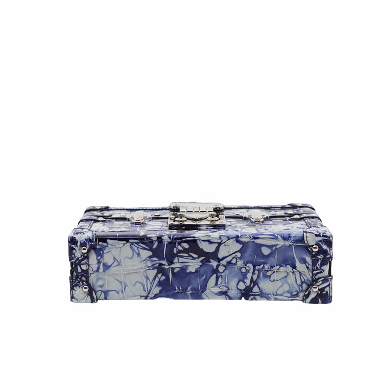 PETITE MALLE CROCODILE blue and white PHW - L'UXE LINK