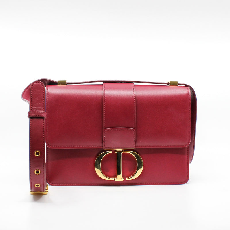 30 montaigne bag red leather ghw