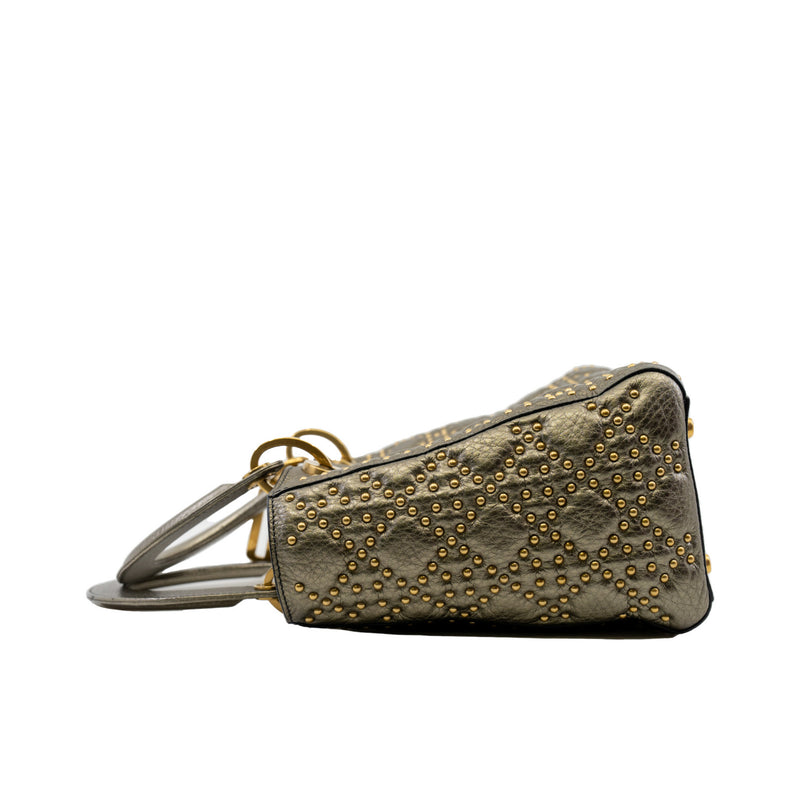 lady dior medium gold with studs - L'UXE LINK