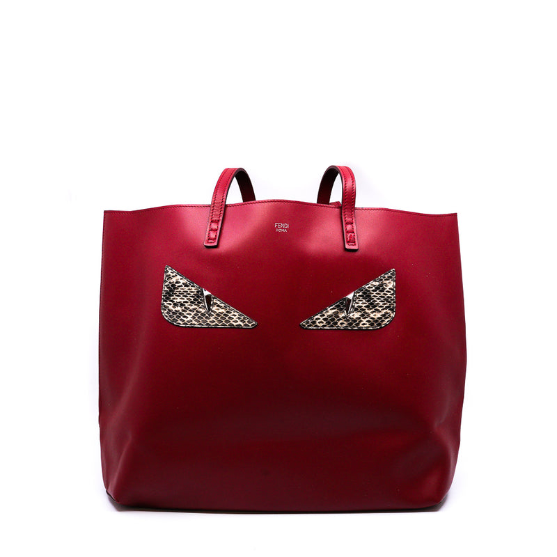 large red monster snake eyes tote