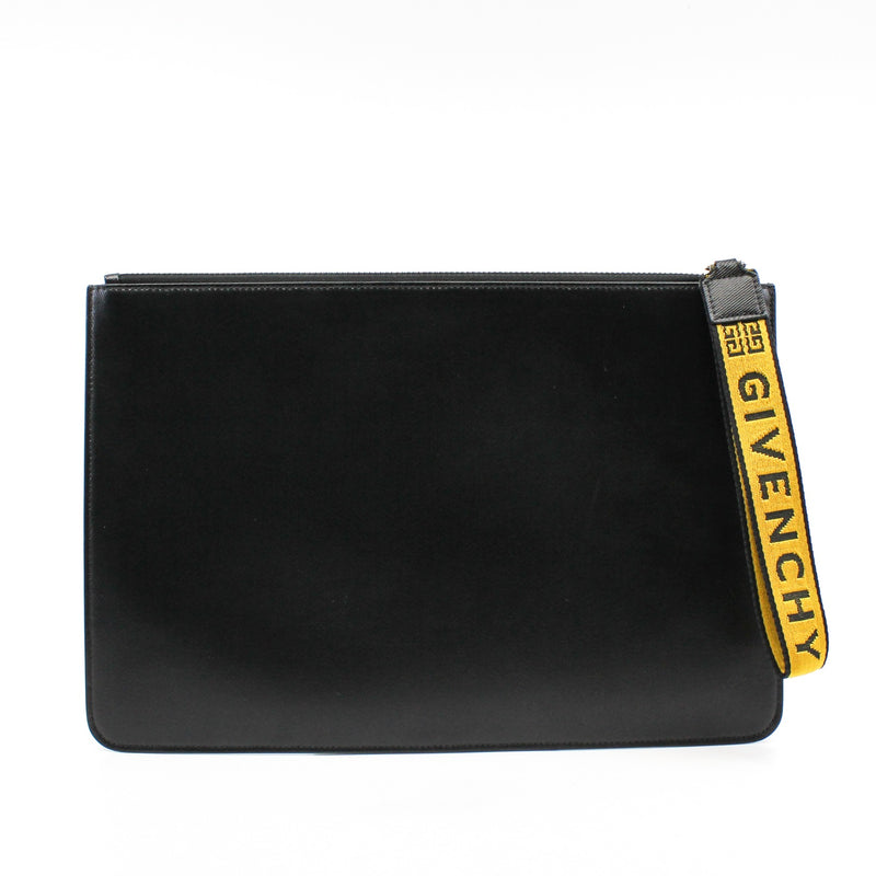 gvc clutch zippy blackwith large gv logo zip