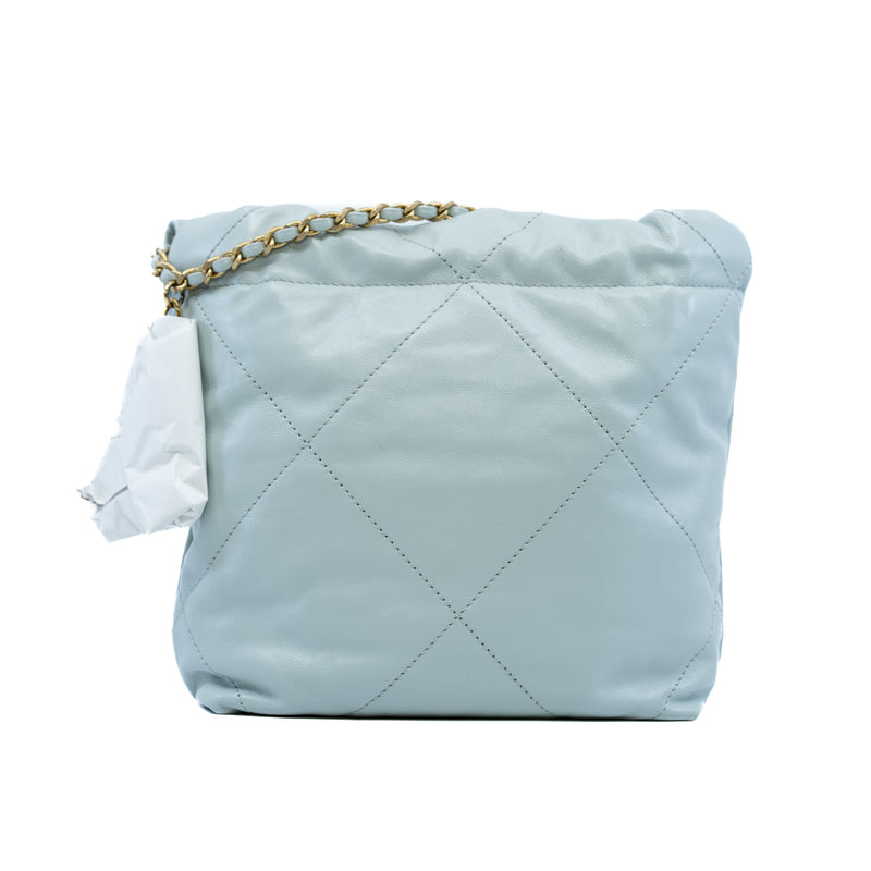 mini 22 in leather mint grey blue ghw - L'UXE LINK