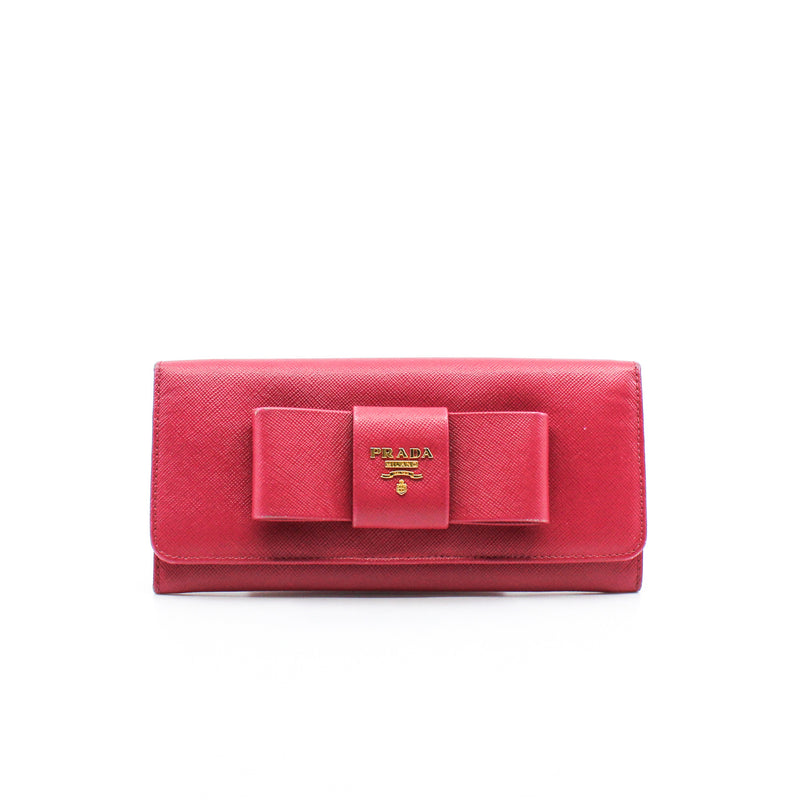 Prada wallet red rose with a bow - L'UXE LINK