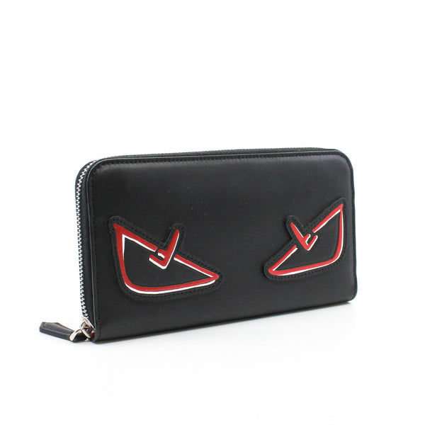 monster eyes long zip wallet black phw - L'UXE LINK