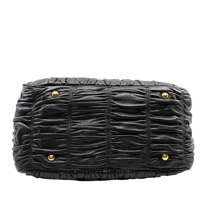 handle bag lamb skin black  ghw - L'UXE LINK