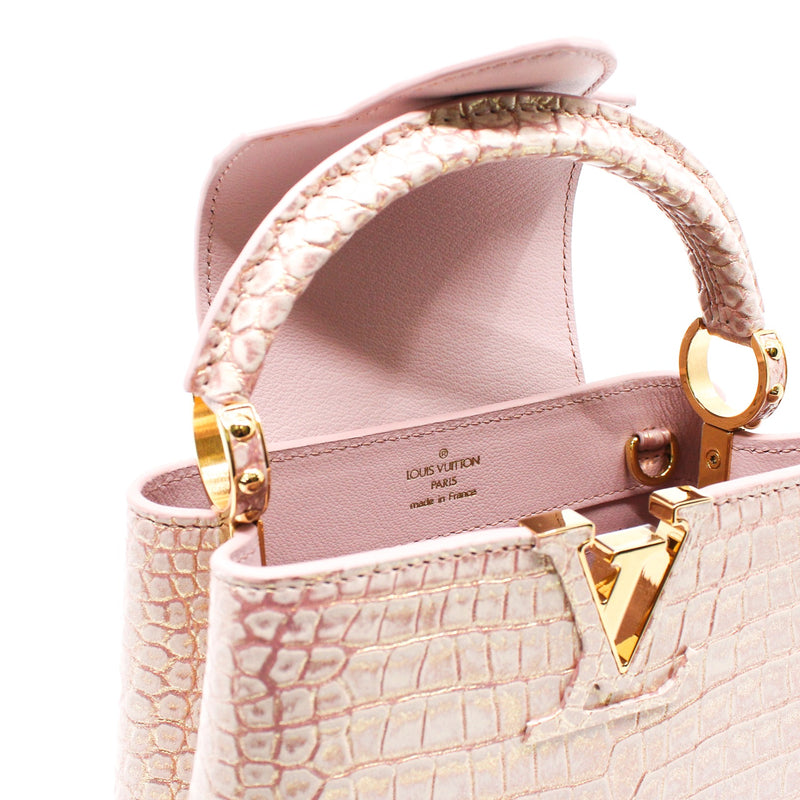 Preowned Louis Vuitton Capucines Crocodile Leather Goldtone Mini Rose  Tourmaline  ModeSens  Bags Shoulder bag Trendy purses