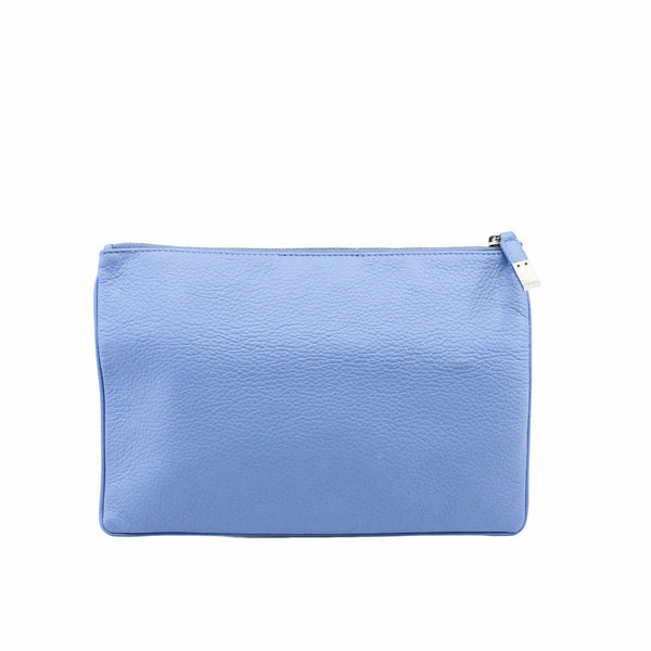 men clutch leather blue phw