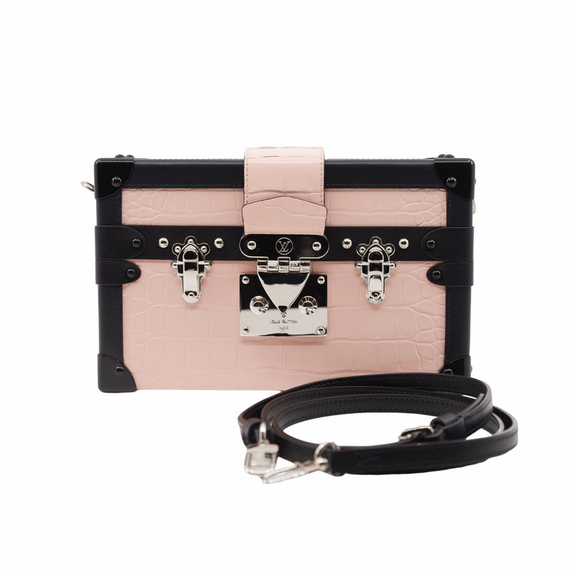 PETITE MALLE CROCODILE PINK PHW - L'UXE LINK