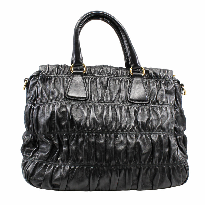 handle bag lamb skin black  ghw - L'UXE LINK