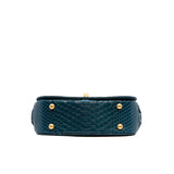 thumbnail top handle flap bag in snake lake blue ghw seri 24 - L'UXE LINK