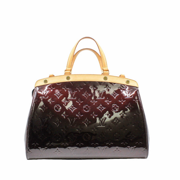 BREA HANDBAG MONOGRAM VERNIS MM CHERRY PATENT GHW - L'UXE LINK