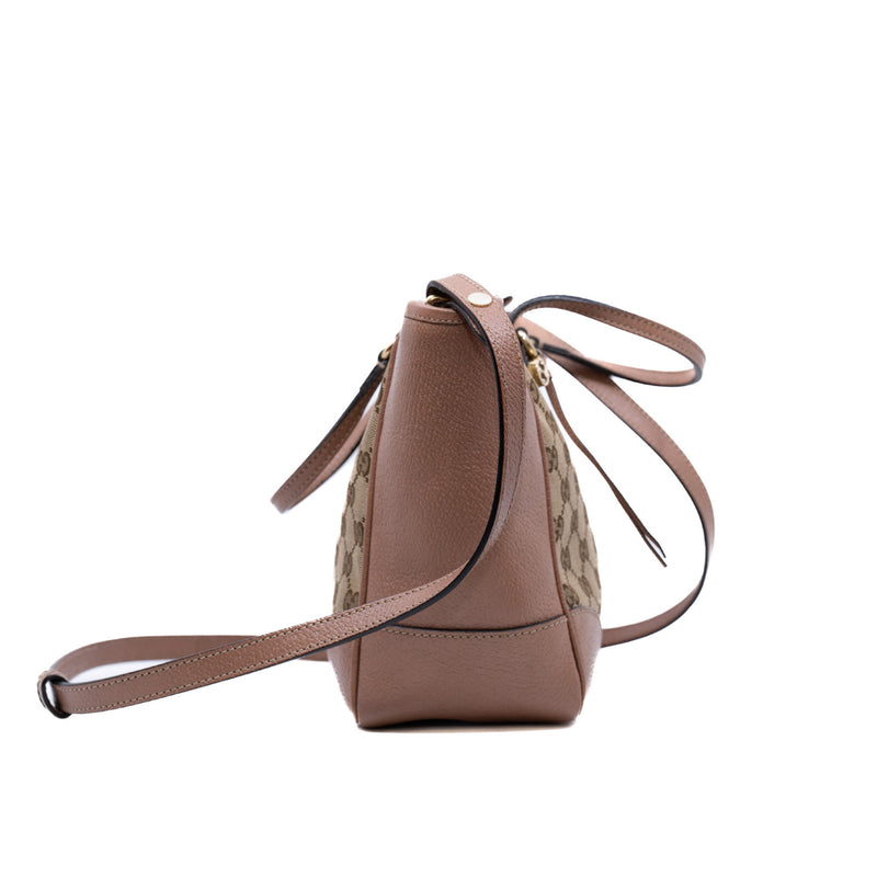 small tote top handle crossbody in surpeme brown/beige ghw