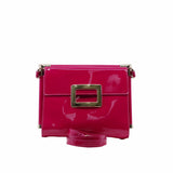 thumbnail Viv' Carré shoulder bag Small leather Rose Pink - L'UXE LINK