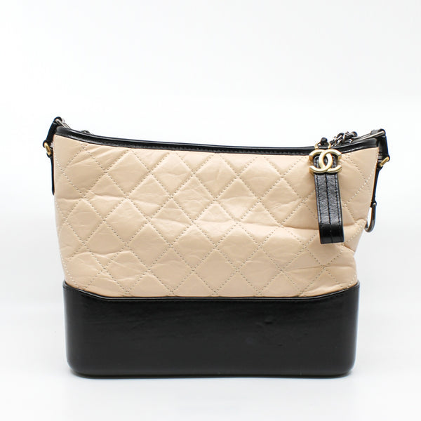 gabrielle mm beige and black ghw - L'UXE LINK