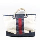 thumbnail large tote in fabirc white/red/blue