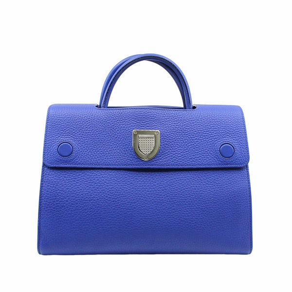 Diorever Handbag Medium Leather  Blue PHW - L'UXE LINK