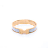 thumbnail clic h bangle in in white rghw - L'UXE LINK