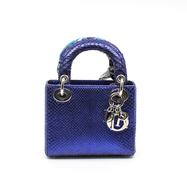 lady dior with chainglittering purple blue snake skin phw - L'UXE LINK