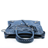 thumbnail CITY CLASSIC STUDS BAG SMALL METALLIC LEATHER BLUE ANTIQUE BRASS - L'UXE LINK