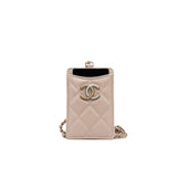 thumbnail card holder with chain in caviar beige ghw seri 31 - L'UXE LINK