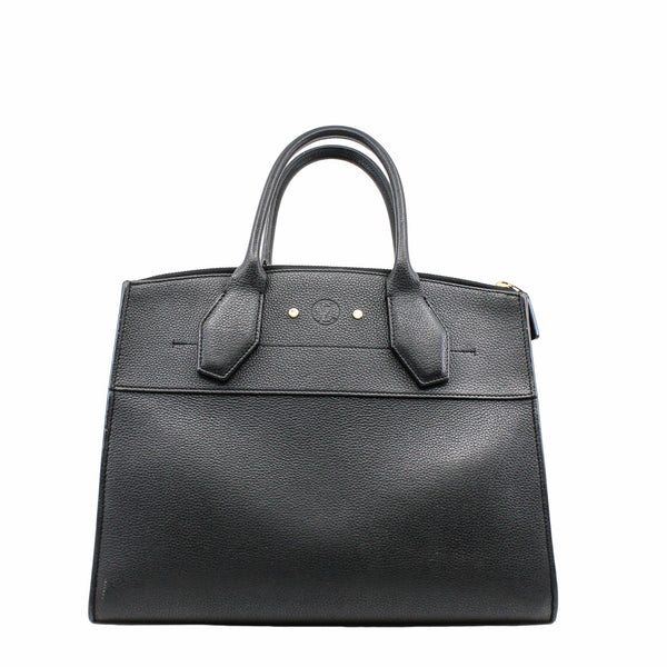 City Steamer Handbag Leather medium black  GHW - L'UXE LINK