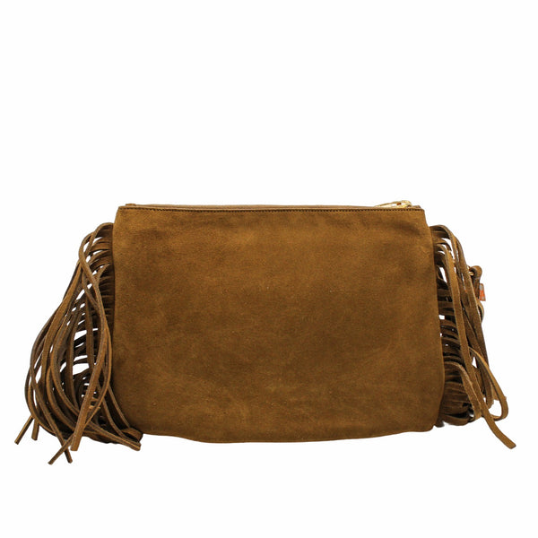 MEDIUM tassels CLUTCH BROWN GHW - L'UXE LINK