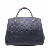 thumbnail montaigne tote medium leather navy ghw - L'UXE LINK