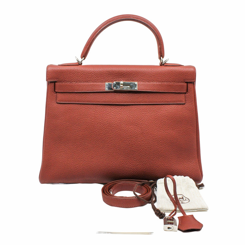 kelly 32cm togo dark red phw M stamp - L'UXE LINK