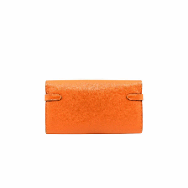 kelly long wallte  espom  orange phw  stamp n ghw - L'UXE LINK