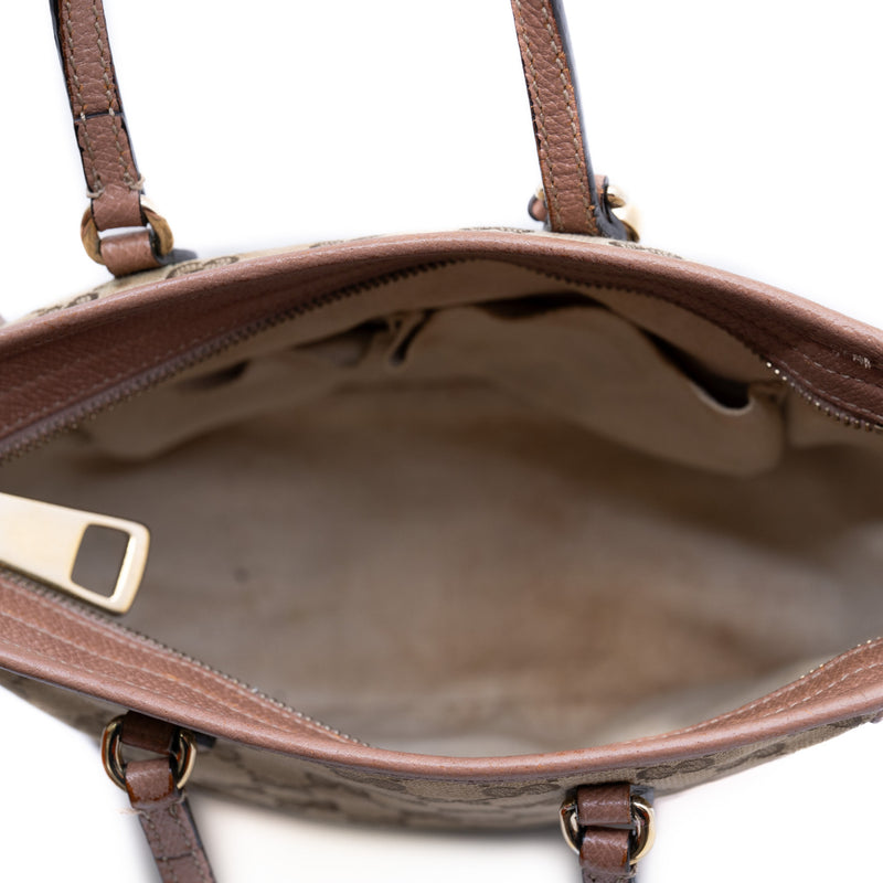 small tote top handle crossbody in surpeme brown/beige ghw