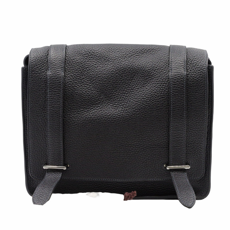 Steve Messenger Bag black leather phw Q stamp – L'UXE LINK