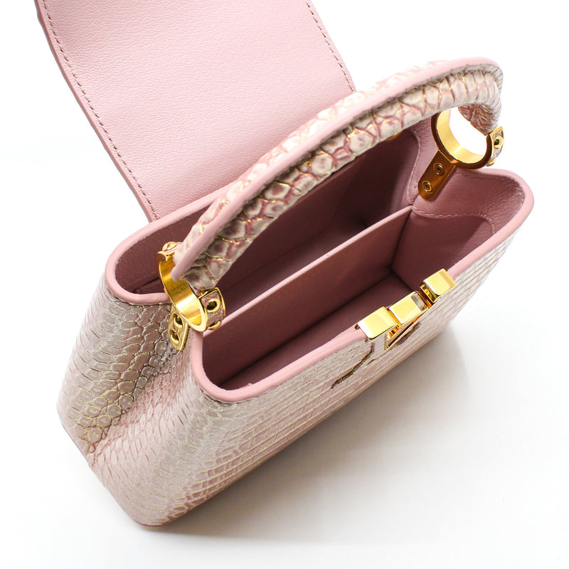 mini capucines crocodile pink with gold ghw – L'UXE LINK