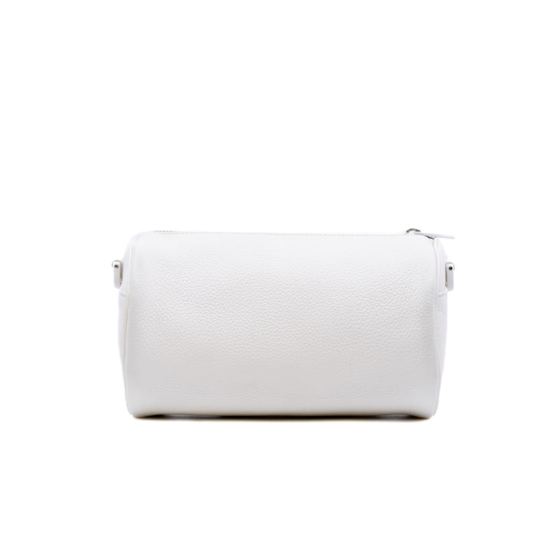 white leather mini tote